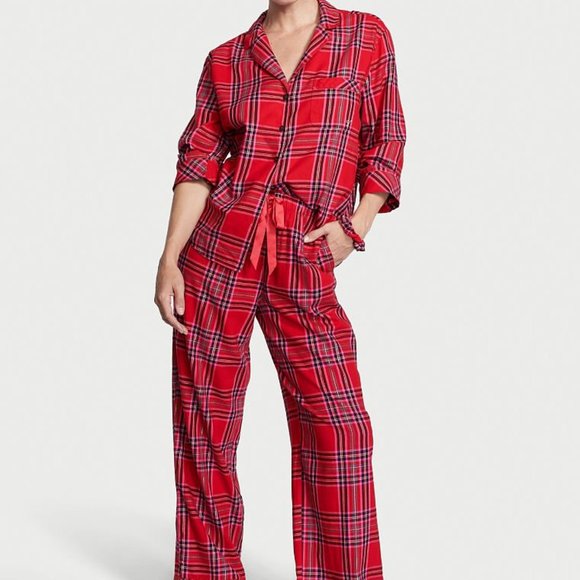 VICTORIA'S SECRET Flannel Long Pajama Set NWT - Picture 2 of 4